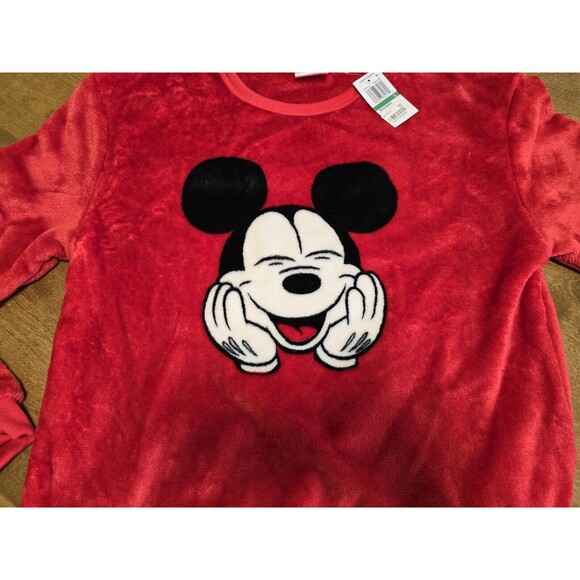NEW Disney Winking Mickey Plush Sweatshirt Red Size Large NWT From Macys - Picture 6 of 14